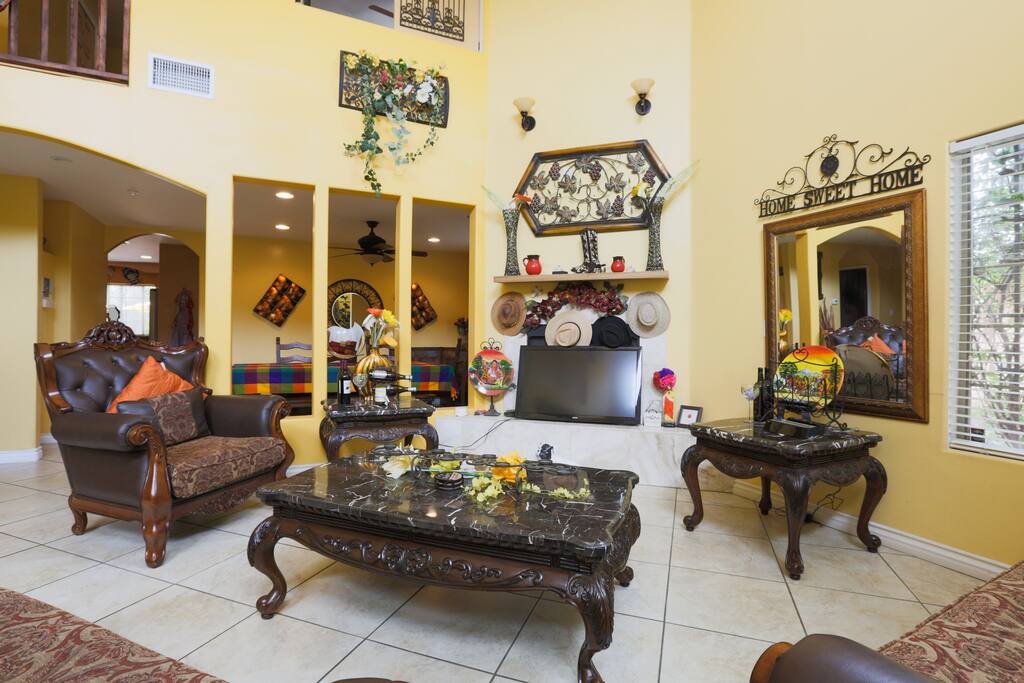 Living room connects to formal dining room.