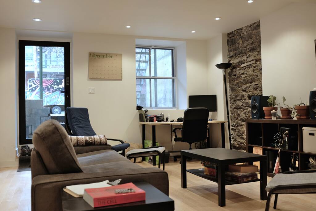 Cozy shared living room - you're welcome to make use of the monitor
