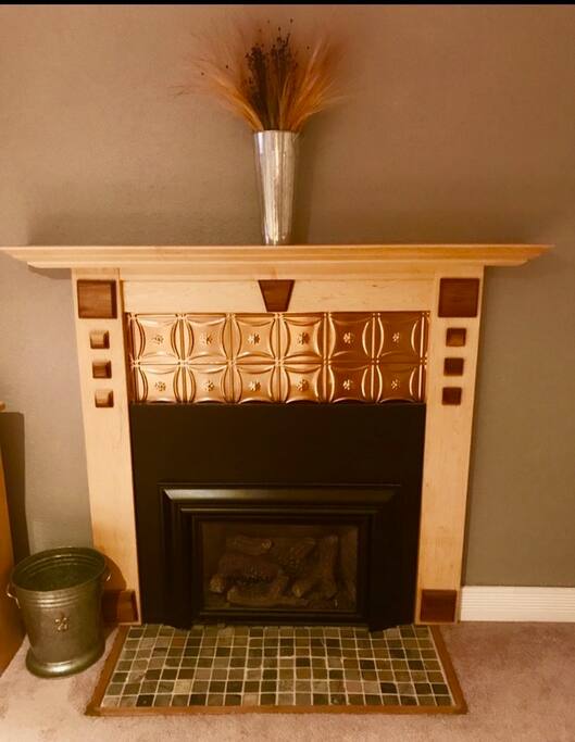 Bedroom gas fireplace