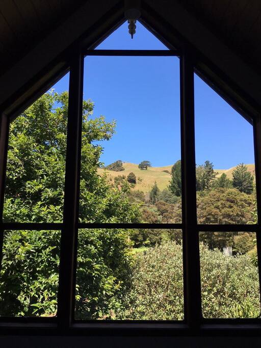 Large picture window with relaxing view.