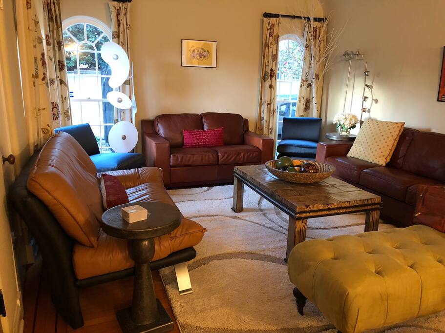 Living room - we have placed extra furniture in LR to enable our visiting start up guests to have meetings in this room with team members.