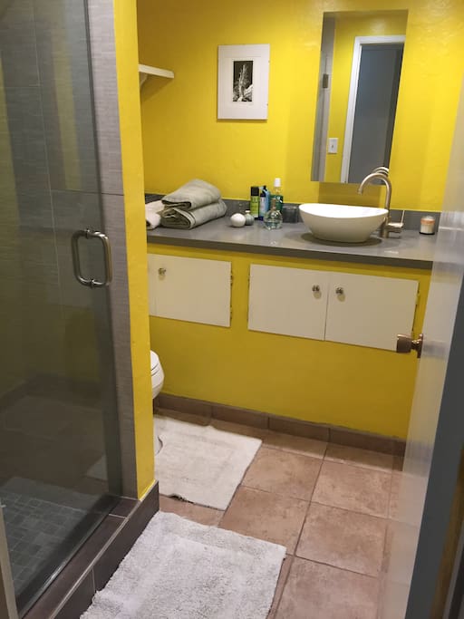 Refurbished, private bathroom (across from bedroom)