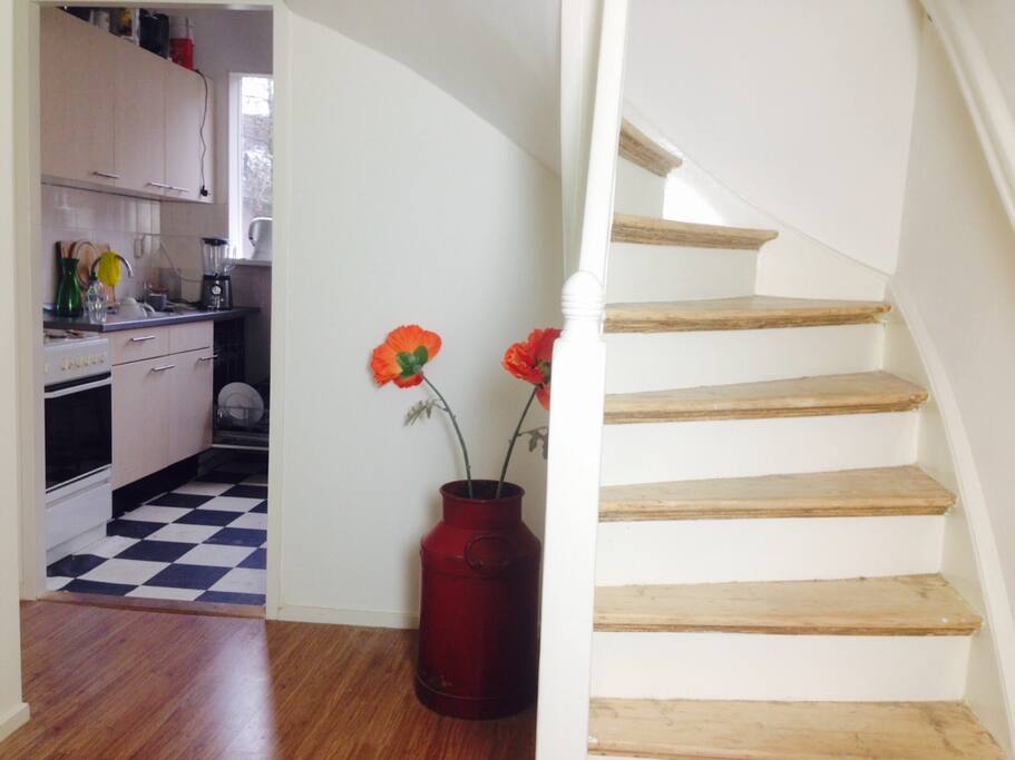 Stairs and Kitchen