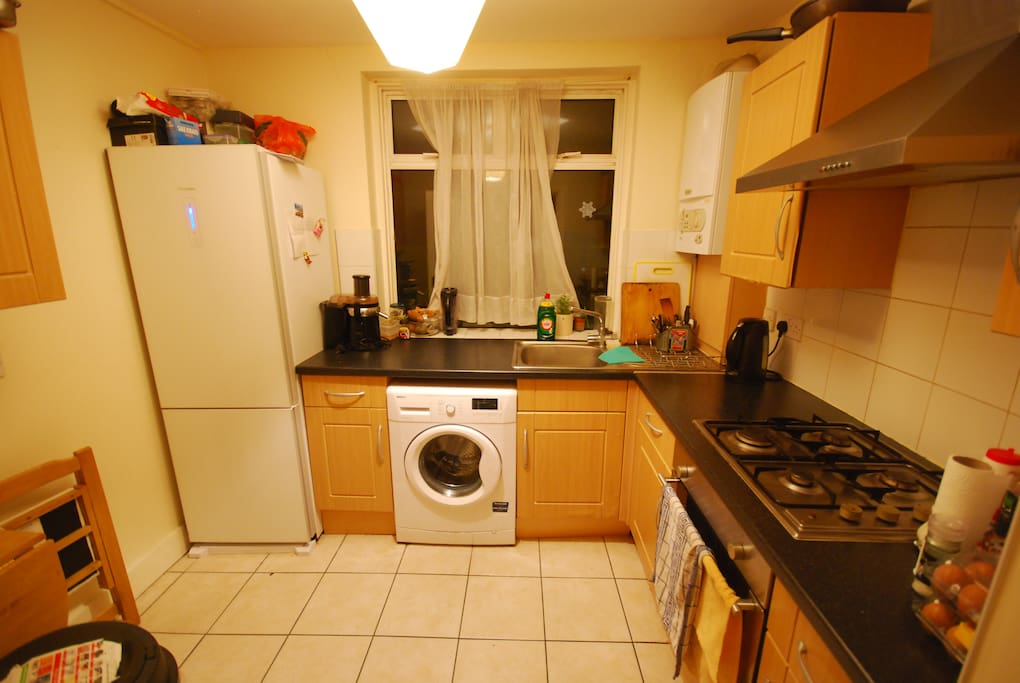 The shared kitchen with all the usual shared utensiles :)