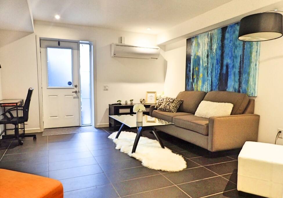 View of the living space from the kitchen