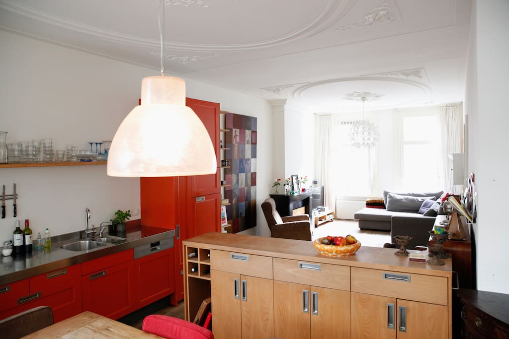 Open floor plan living room and kitchen