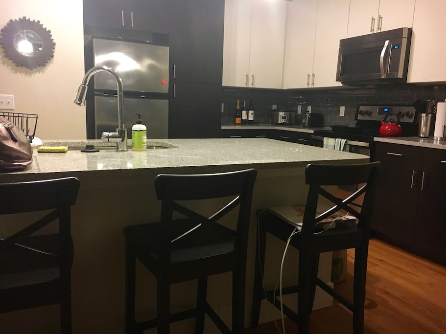 Counter space with bar stools