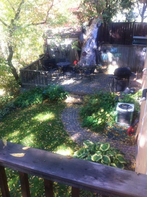 Landscaped garden with BBQ area and walk out decks
