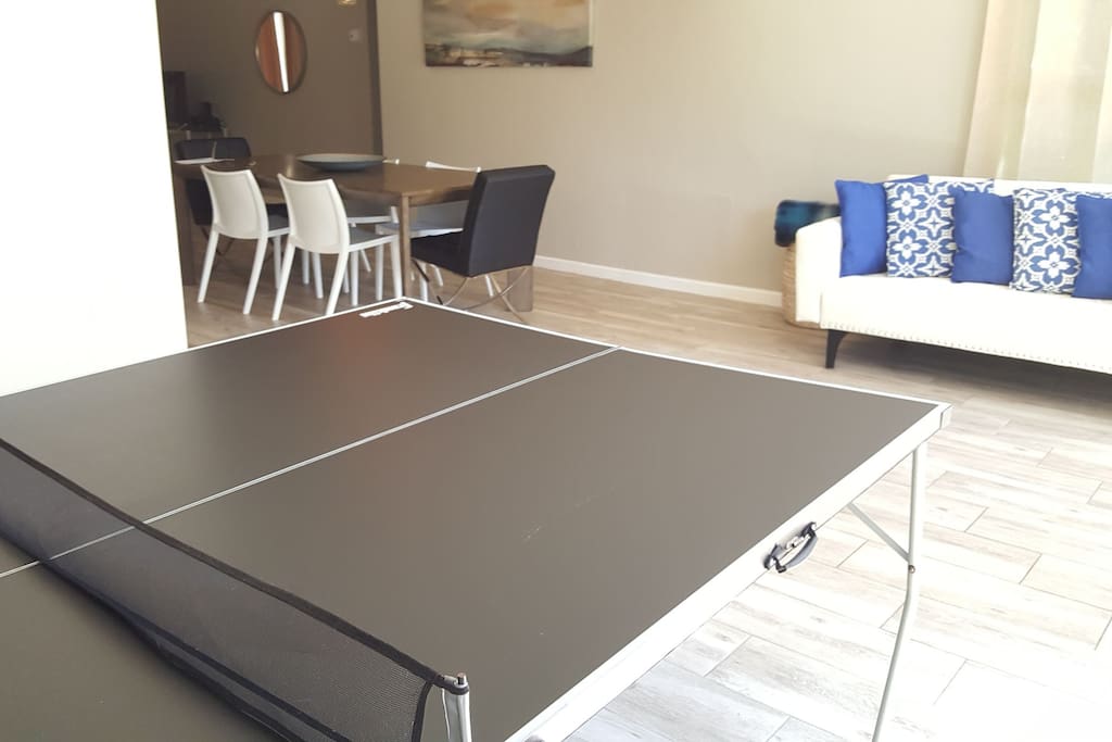 Enjoy playing ping pong