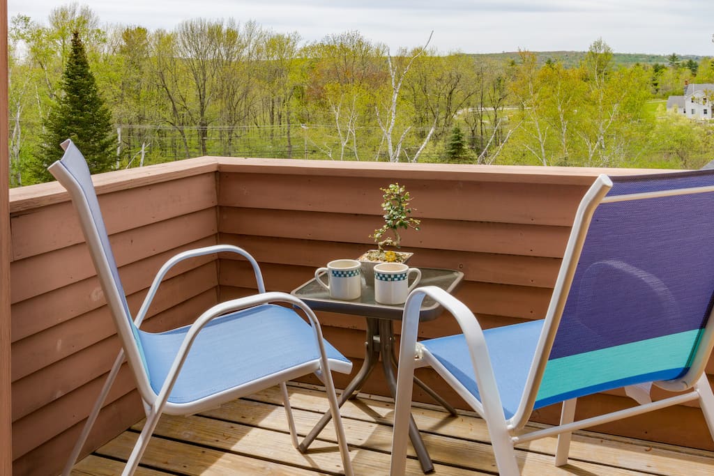 The balcony is small, but perfect for private conversations.