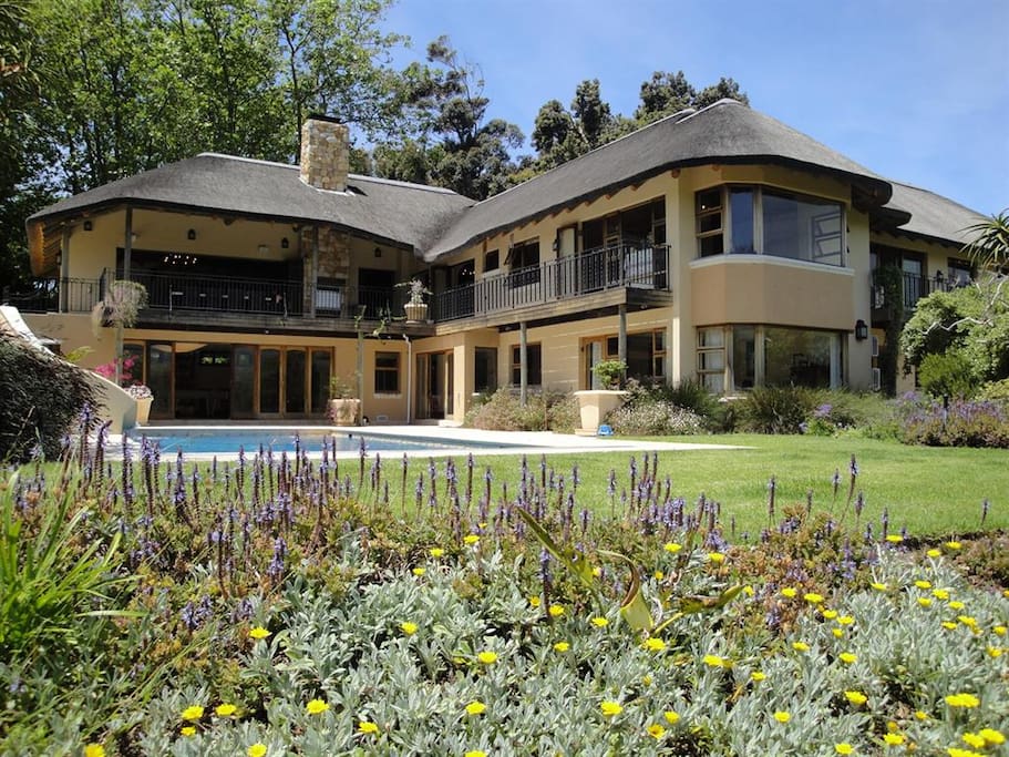 The house seen from the front lawn