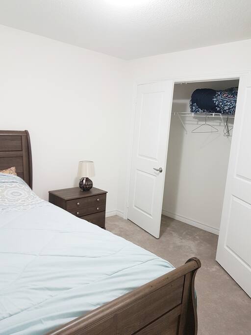 Bedroom 1 Queen size bed with closet.