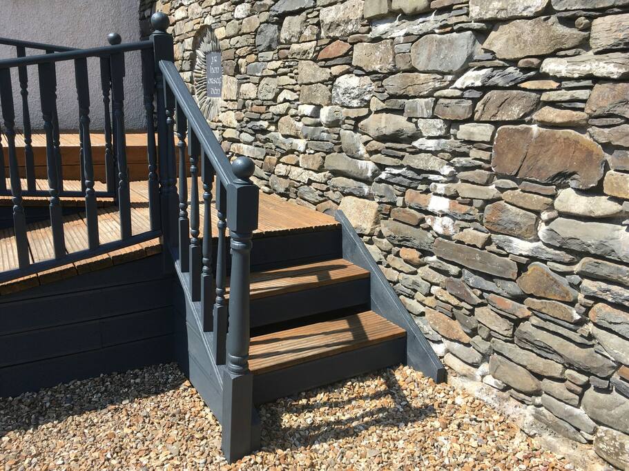 Steps and ramp to the main entrance of The Old Fire Station.
