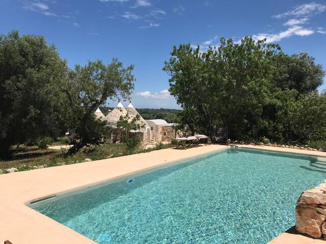 A delightful trullo with a pool in rural Puglia.
