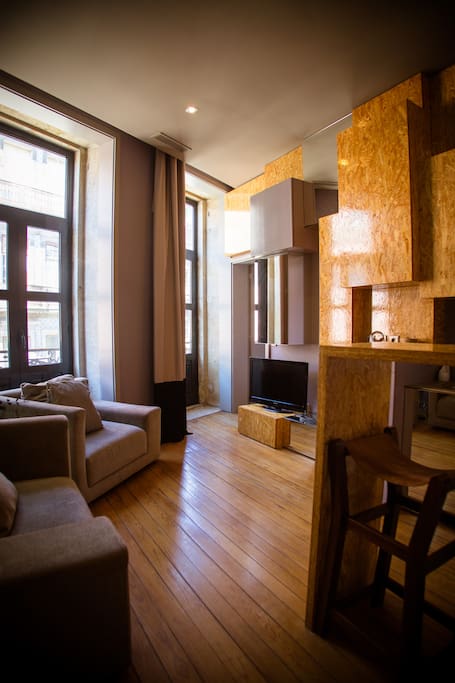 Kitchenette and living area