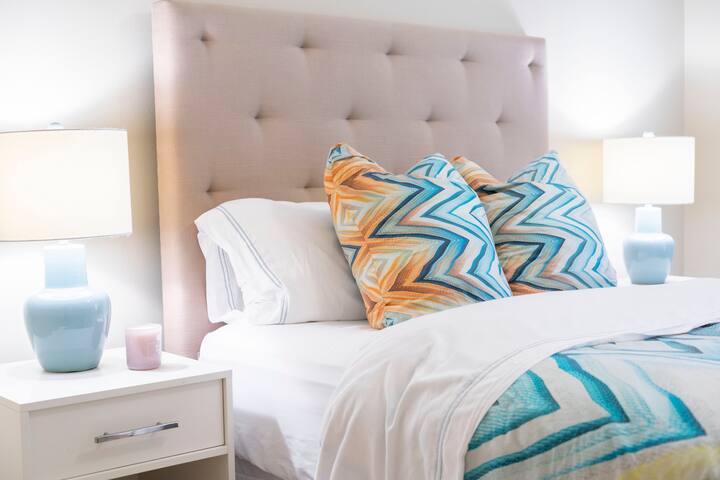 Dreamy Bedroom in Plush Rice Military Townhome