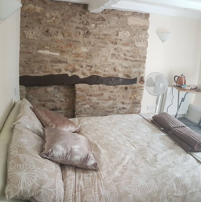 Fresh bedding and towels.
Fan for these hot days.