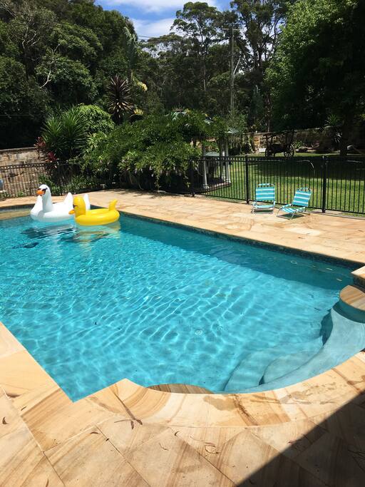 Nice big pool with sun chairs