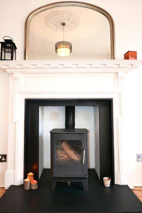 Fireplace is decorative only, not for use.