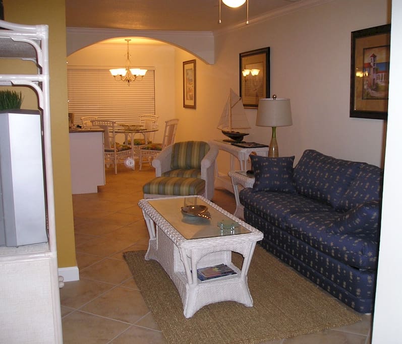Living room and dining area