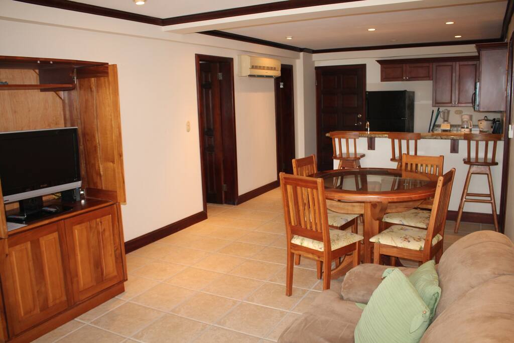 Living, dining area and kitchen