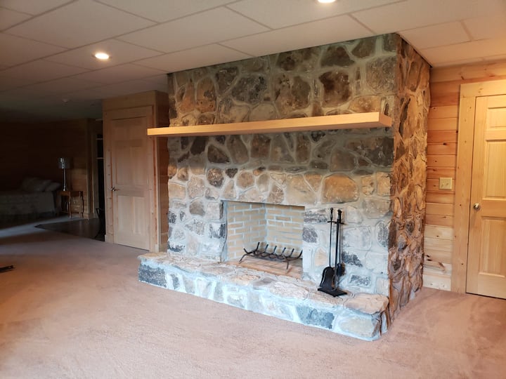 Basement suite fireplace