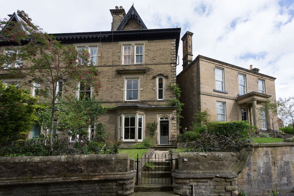 The handsome front facade of the house.