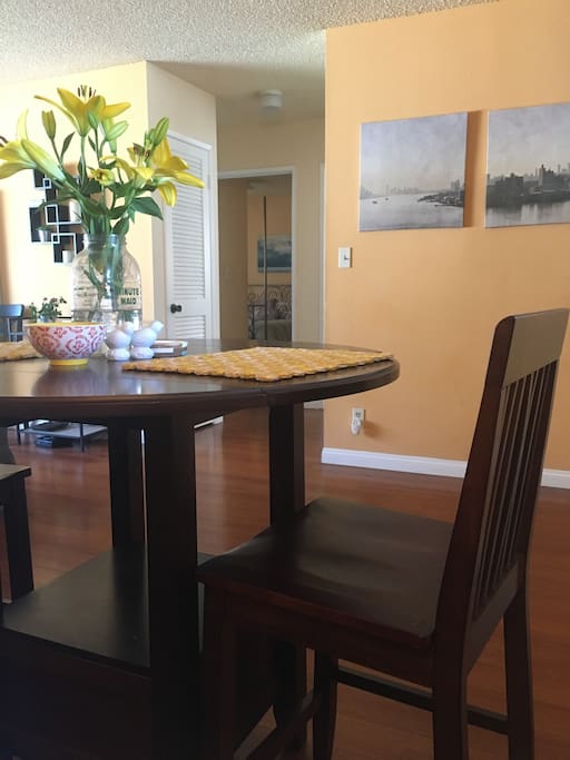 Vibrant, clean eating area