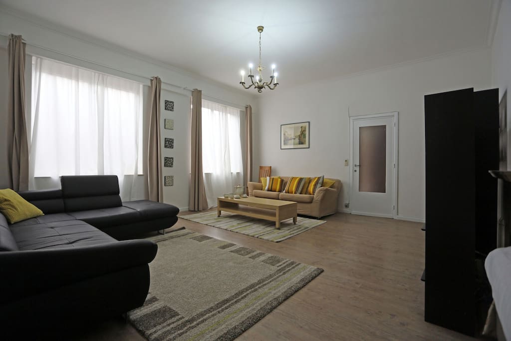 Main living room with two convertible sofabeds