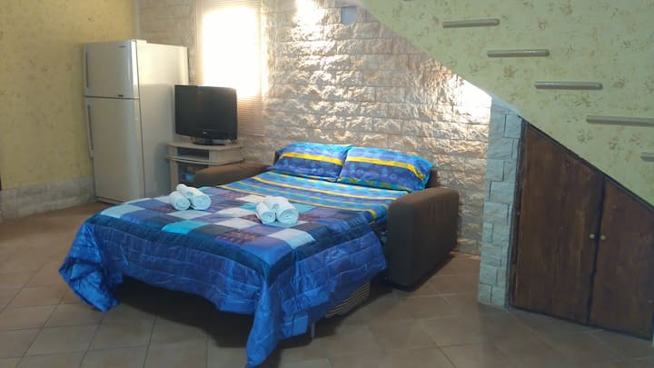 Fungua kitanda cha sofa cha malkia kilicho na godoro la latex