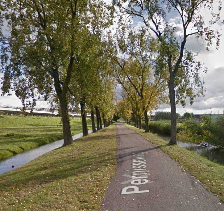 landweg naar het huis.