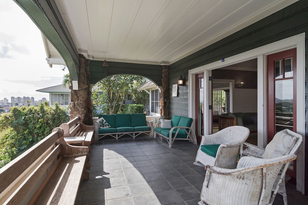 Diamond head is an iconic highlight in the view from the porch.