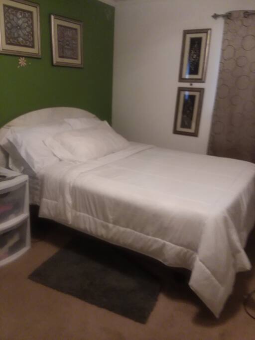 Queen size bed with adjustible mattress features. Tv included