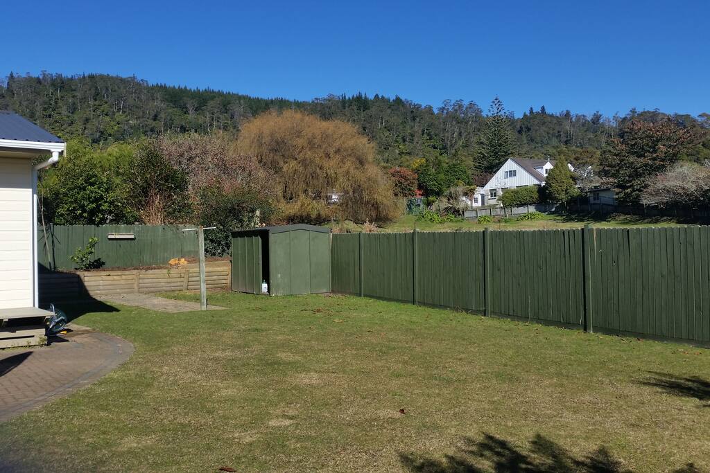 Big back yard with views of forest