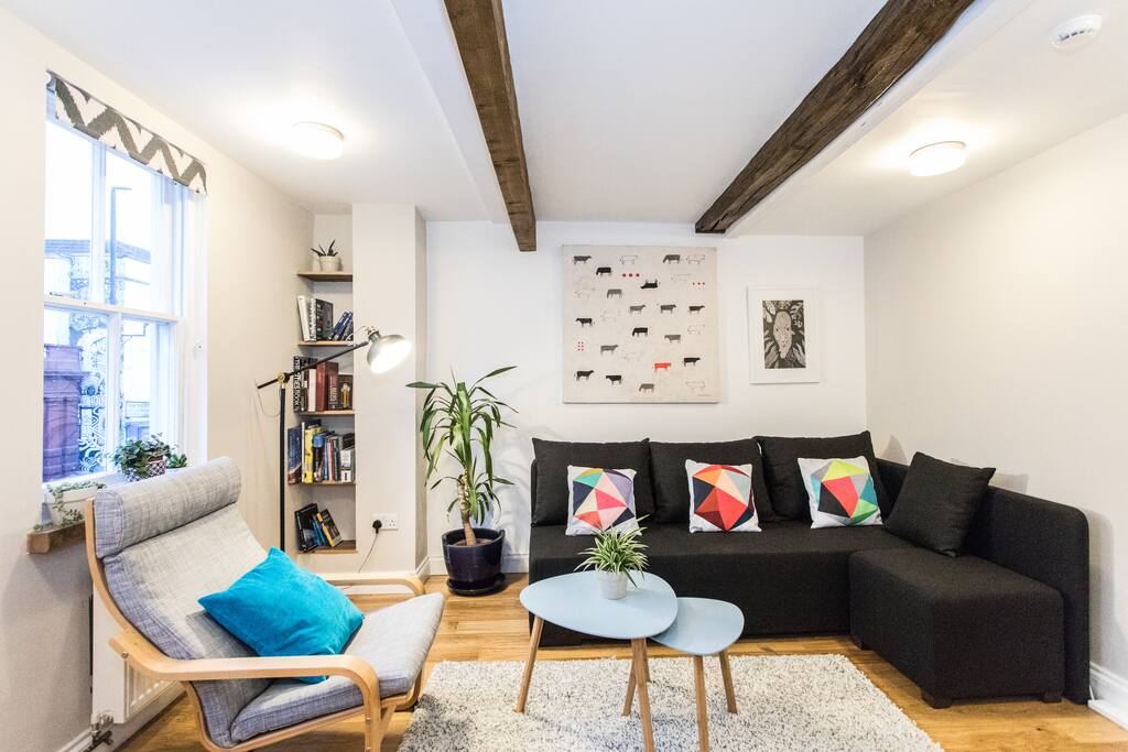 Our lounge, with lounge chair, large sofa and foot stool. Plenty of books a Tv, DVD's, Virgin TV should give you plenty to do if you find the weather keeps you indoors.