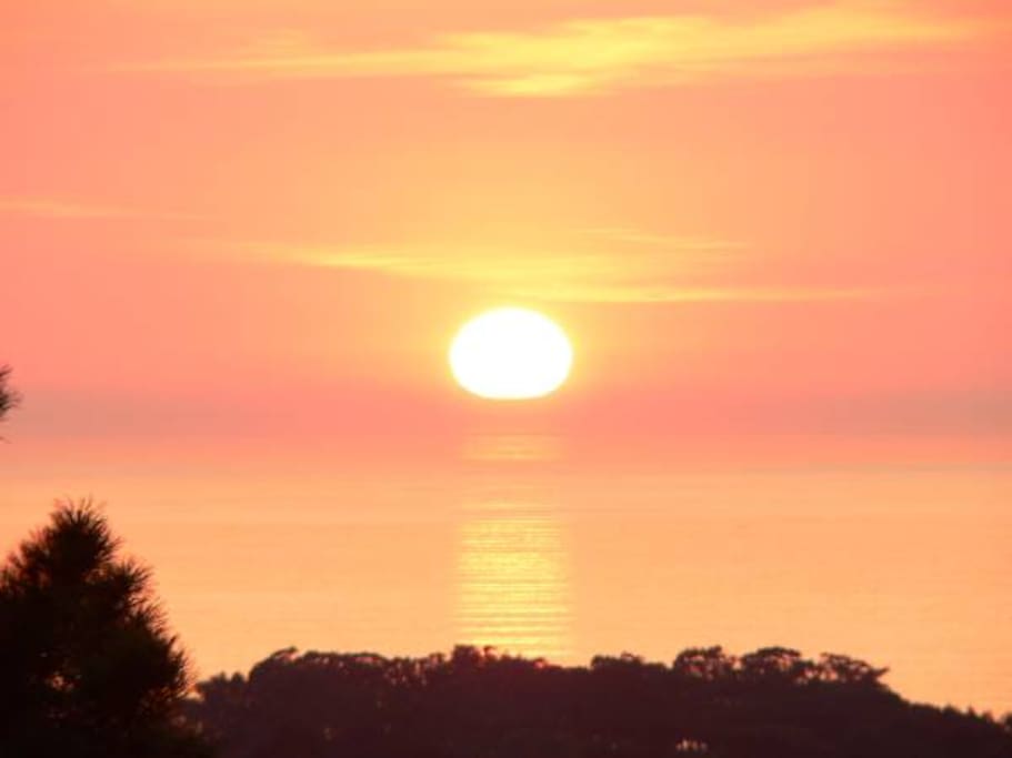 Sunset Ocean views from the front yard of your unit!