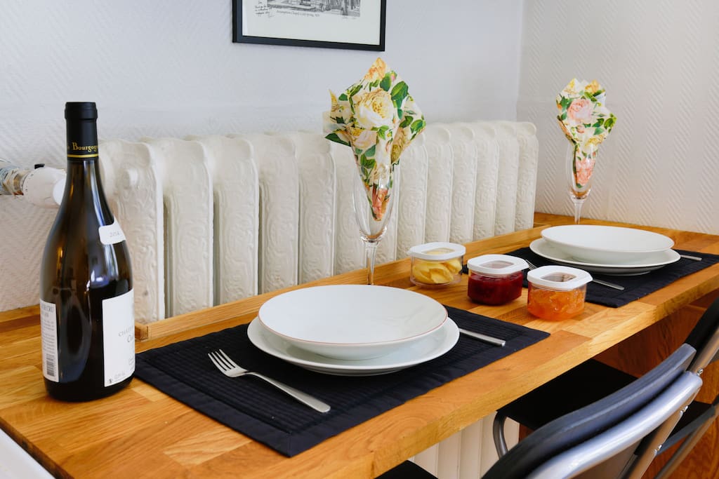 Enjoy breakfast or relax after a long day with a glass of wine and cook a meal.