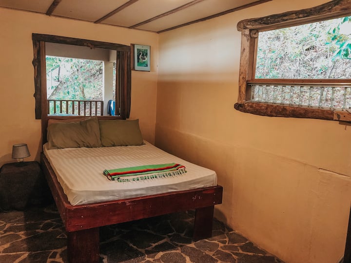 WE HAVE A BRAND NEW COMFY MATTRESS as of Jan. 2024!
(not shown here.)

Plenty of natural light and fresh air in the master bedroom with the option to enjoy open or screened windows