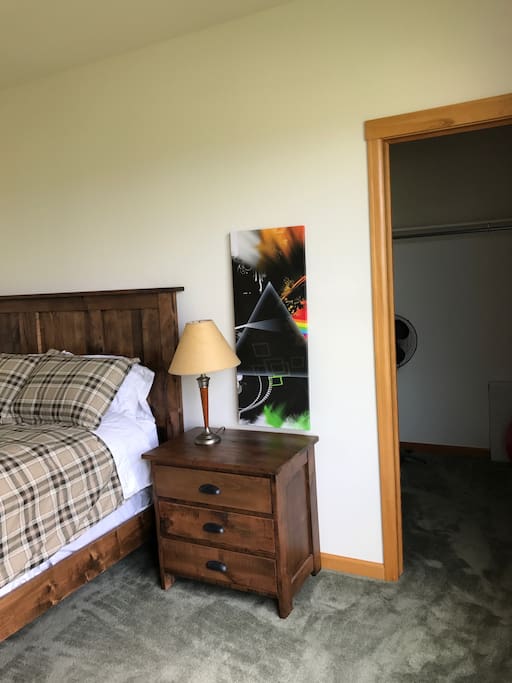 Private room with walk in closet.