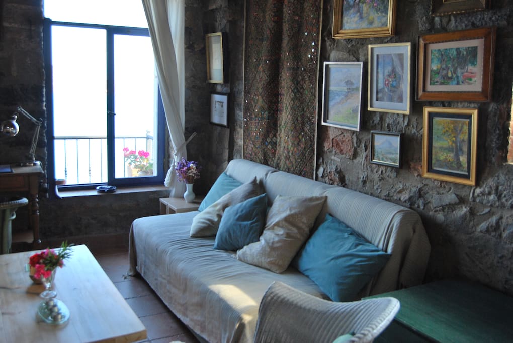 Sitting area of studio