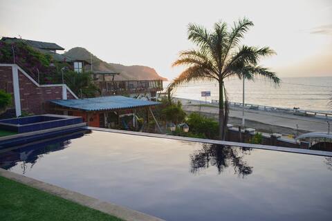 Beautiful beachfront suite with infinity pool.