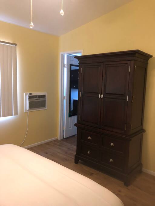 Bedroom with double bed and private bathroom