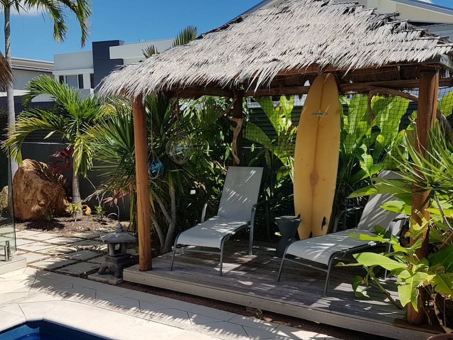 Tropical pool side setting