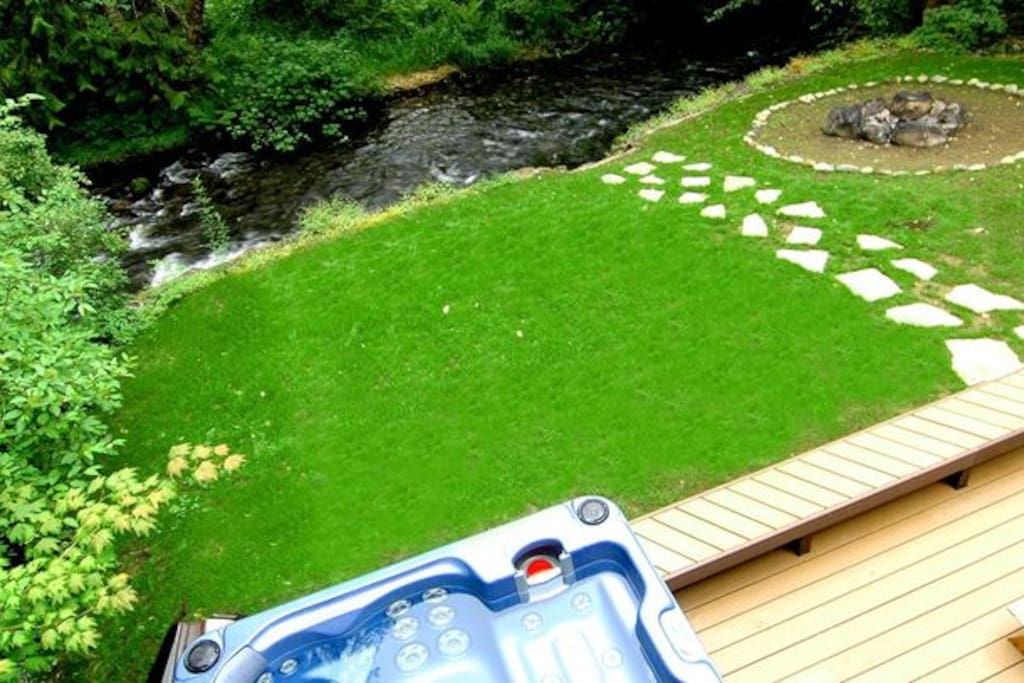 Hot tub on back deck