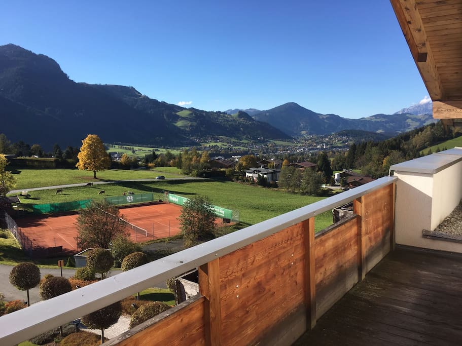 Ausblick von der Wohnung auf Kitzbühel