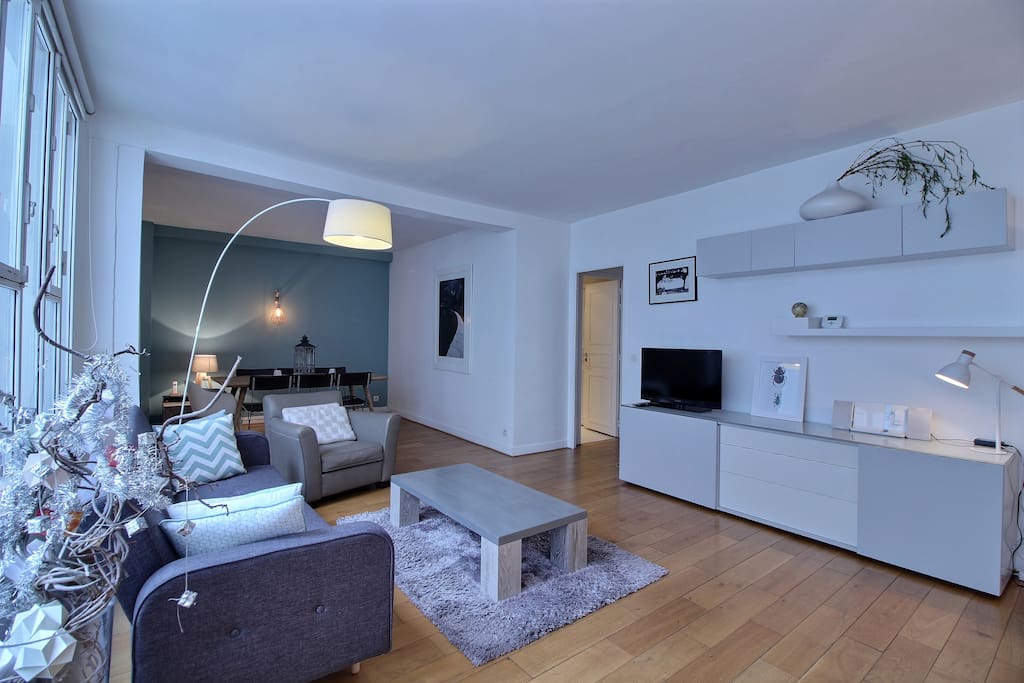 Living room with sofa and TV