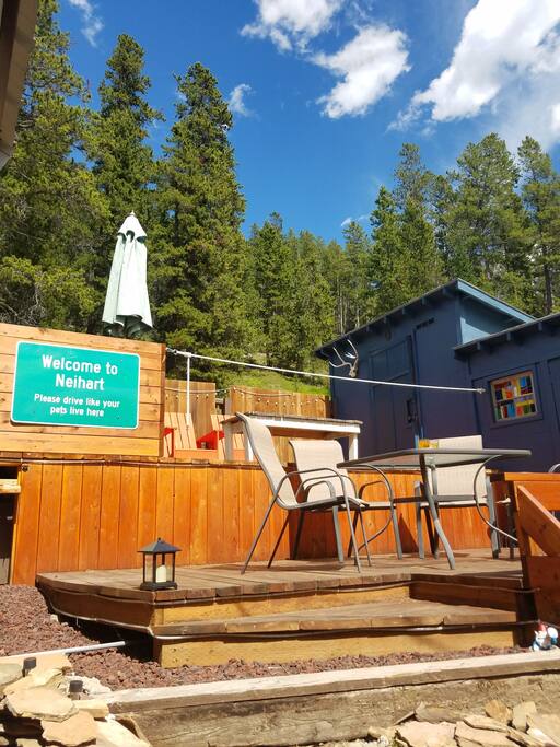 Back deck... sits on natural forest.