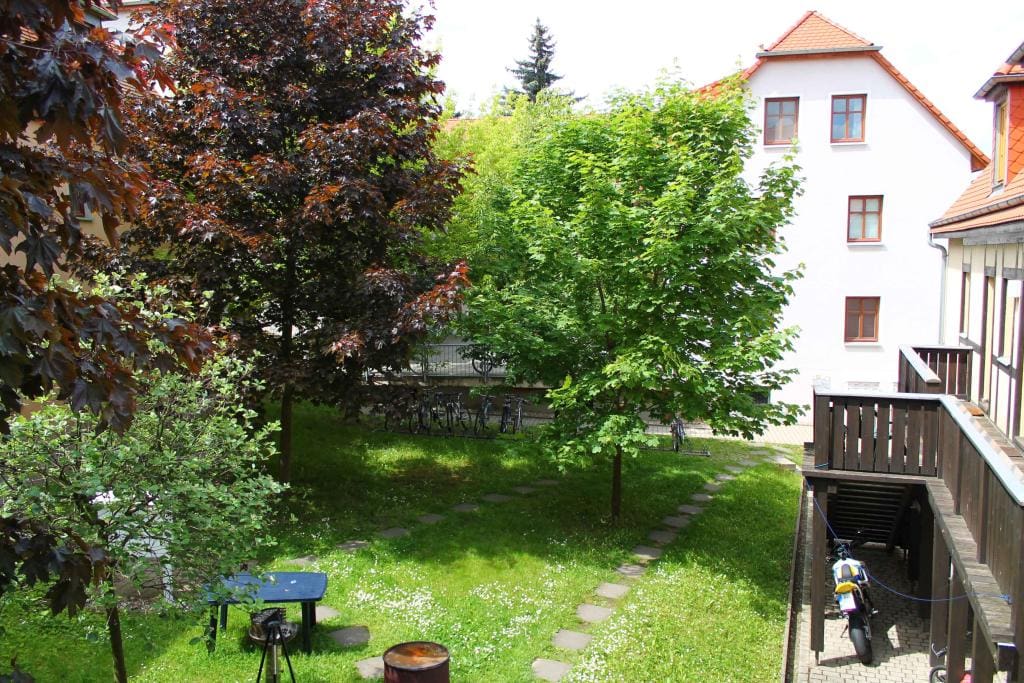 View into courtyard