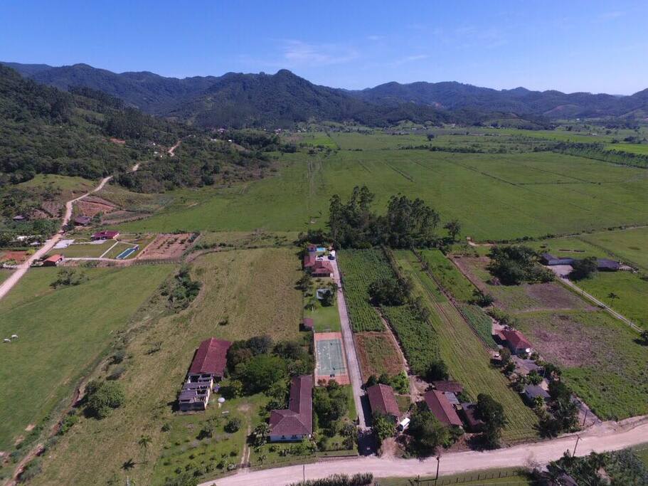 Vista aérea da casa