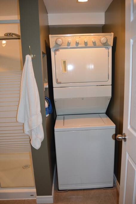 Washer and dryer for your convenience.